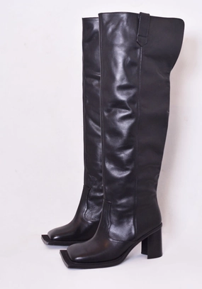 NINAMOUNAH HOWLING KNEE-HIGH LEATHER BOOTS Boots Thigh High