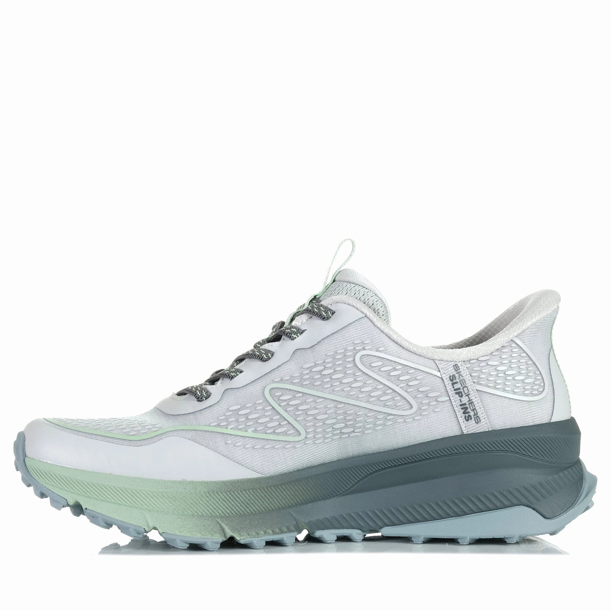 Skechers Slip-ins: Switch Back 180157 Mist Grey/Green Dressy Walking Shoes