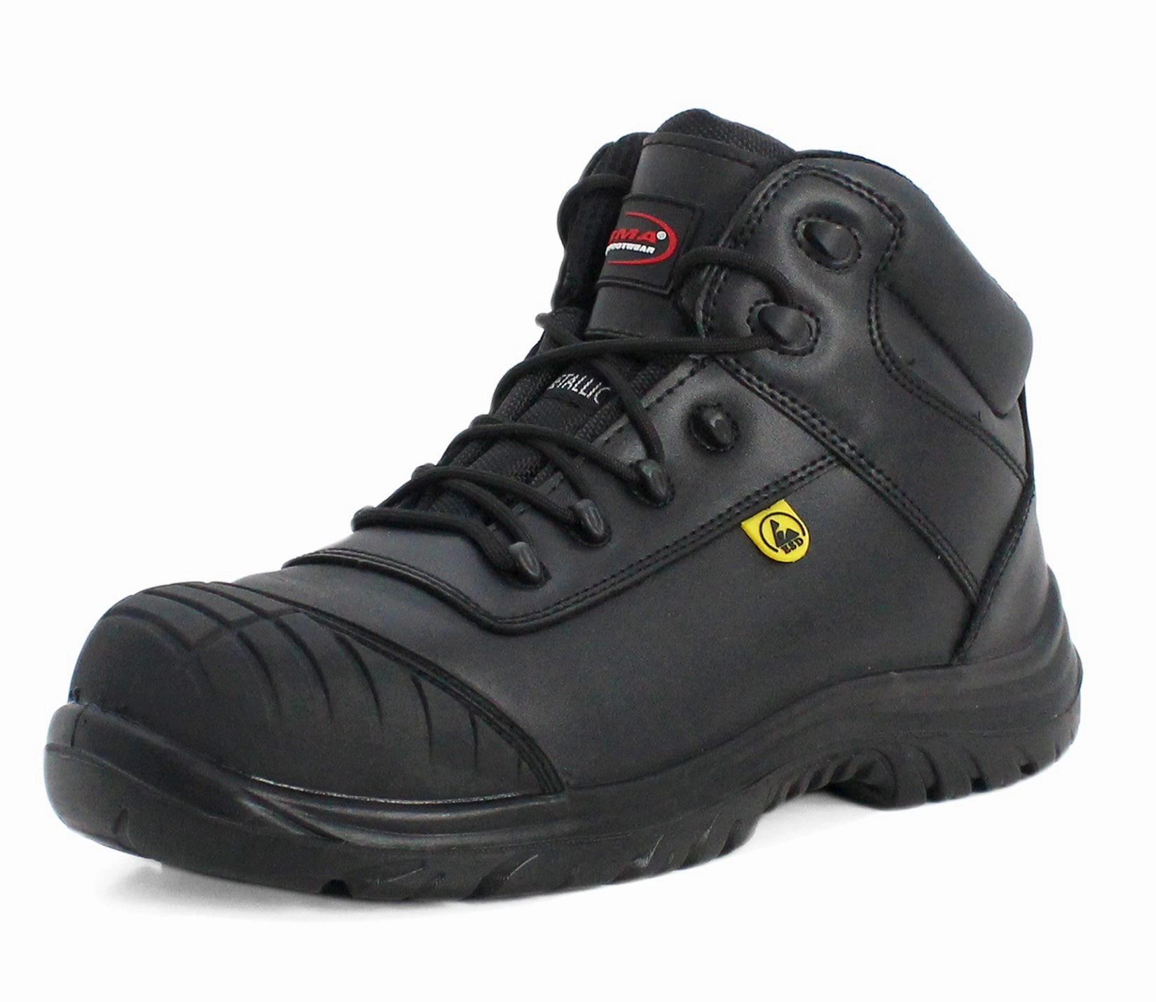 Mens Leather Work Shoes Non-Metal Military Safety Boots in Black Most Comfortable Waterproof Boots For Walking All Day
