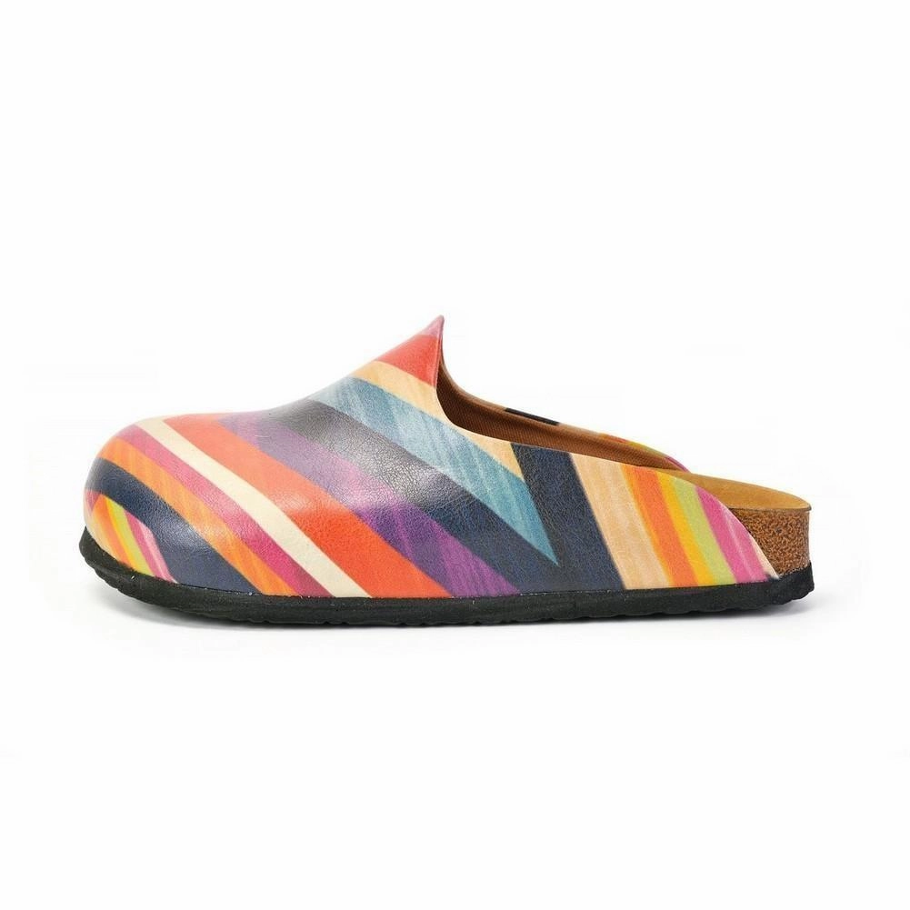 Orange, Pink and Chevron, Colored Patterned Clogs - CAL1401 High Sneakers With