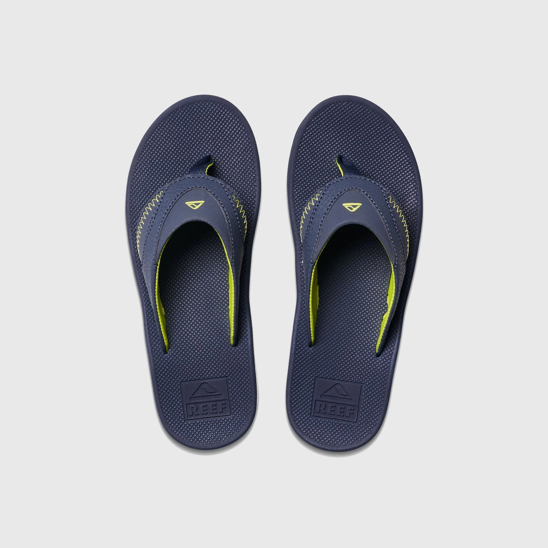 Golf Flip Flops With Spikes Reef Kids Fanning Flip Flops - Lime/Navy