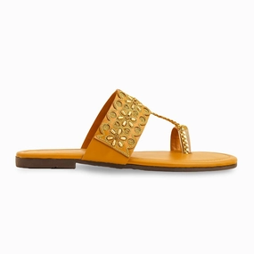 Mustard Formal Women Chappal EC0231 Best Active Shoes For Flat Feet