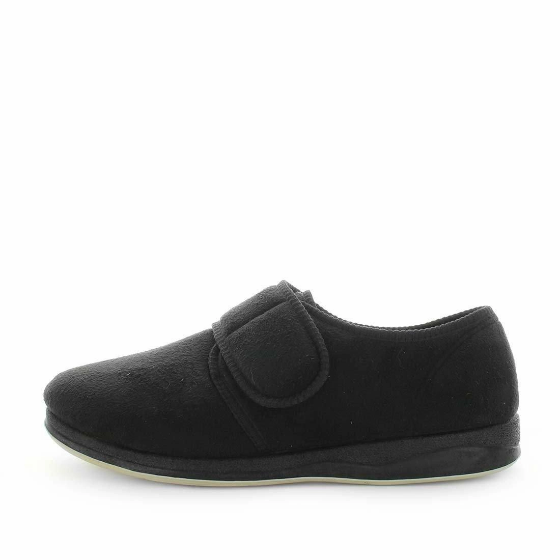Panda Eli Men's Slippers - Black Suede Slide With Fur