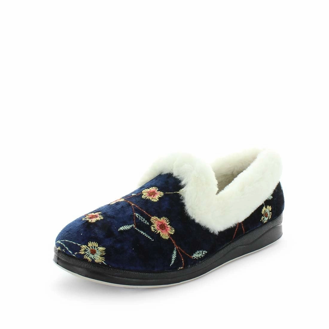 Panda Emille Women's Slippers - Blue Embroidery Smell Slippers