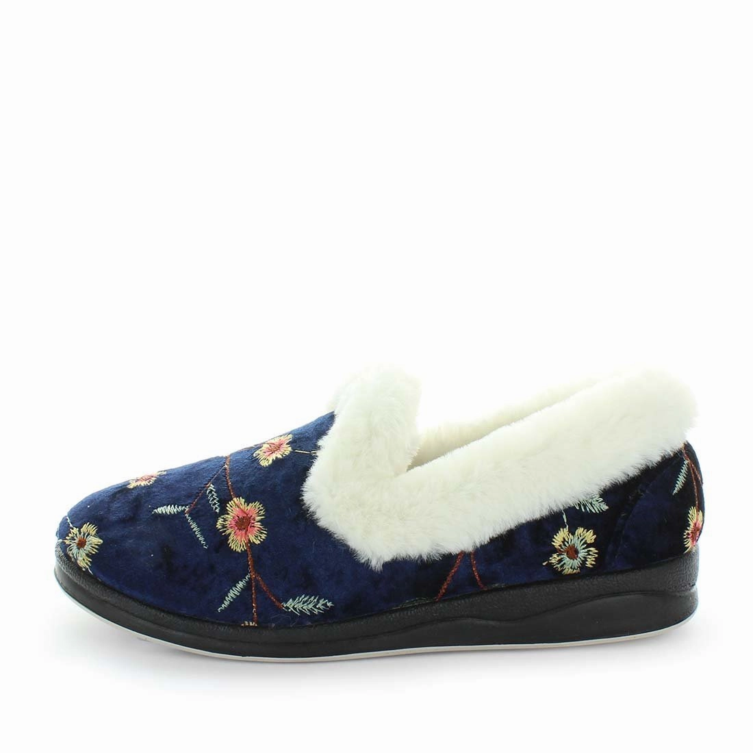 Panda Emille Women's Slippers - Blue Embroidery Knee High Slippers