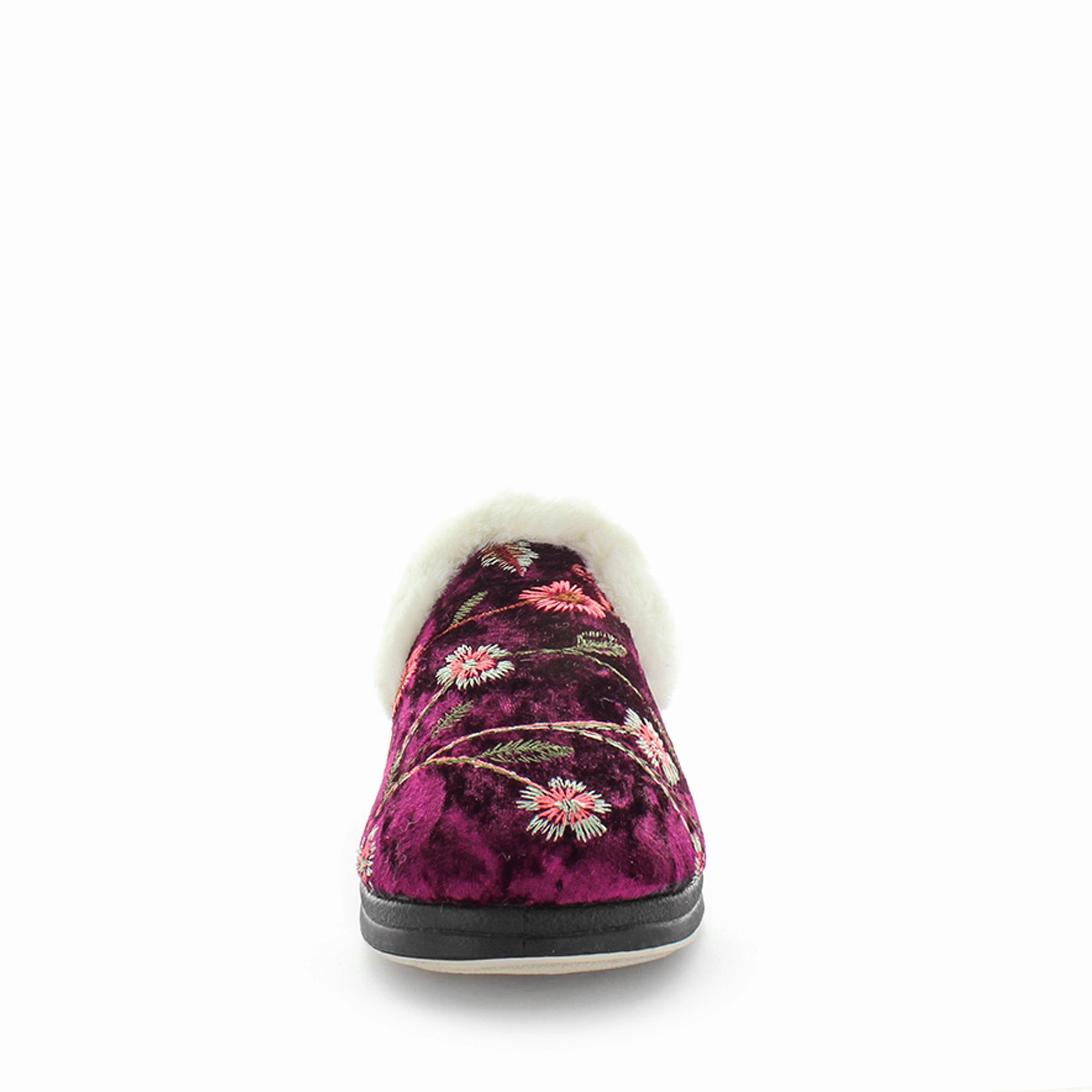 Trooper Slippers Panda Emille Women's Slippers - Burgundy Embroidery