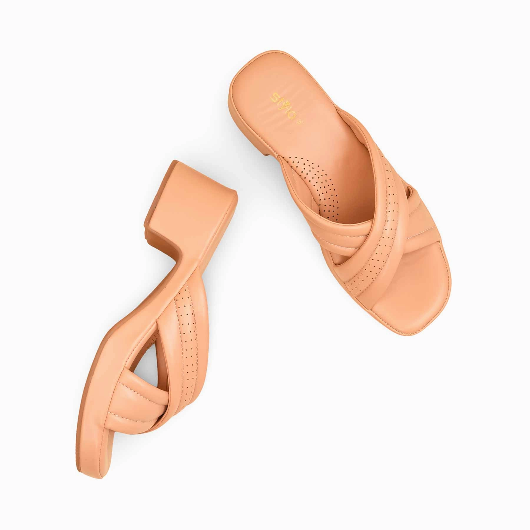 Peach Formal Slipper For Ladies PU0619 Yeezy Slides Nearby