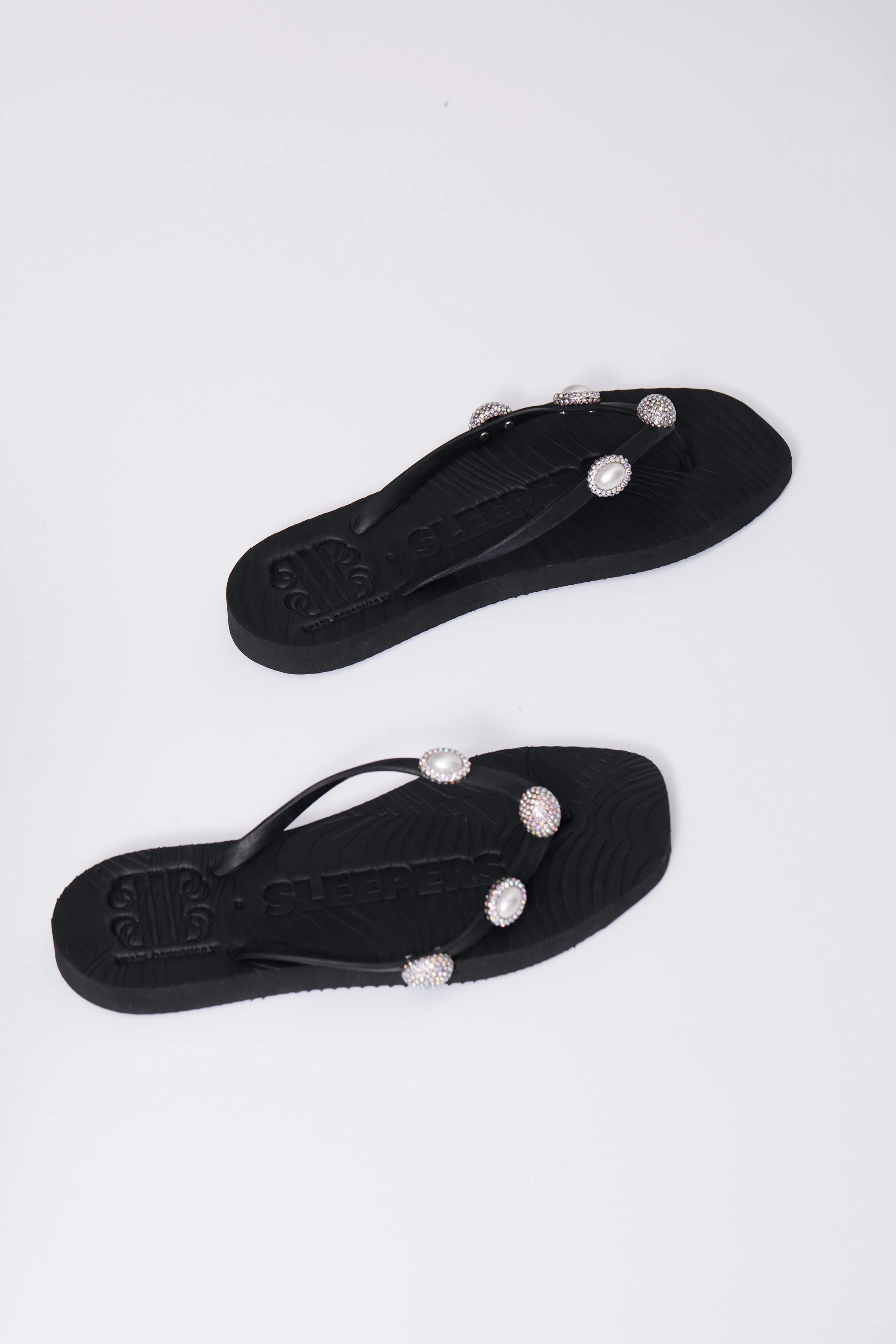 Pearl Octopuss.y x Sleepers Pearl Ibiza Black Pedi Flip Flops With Toe Separators