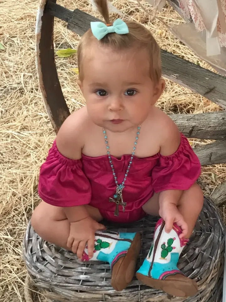 Boots Low Pecos Neon Cactus Charm Kids Leather Cowboy Boots - Easy Zip Toddler Western Boots with Embroidered Cowgirl Design