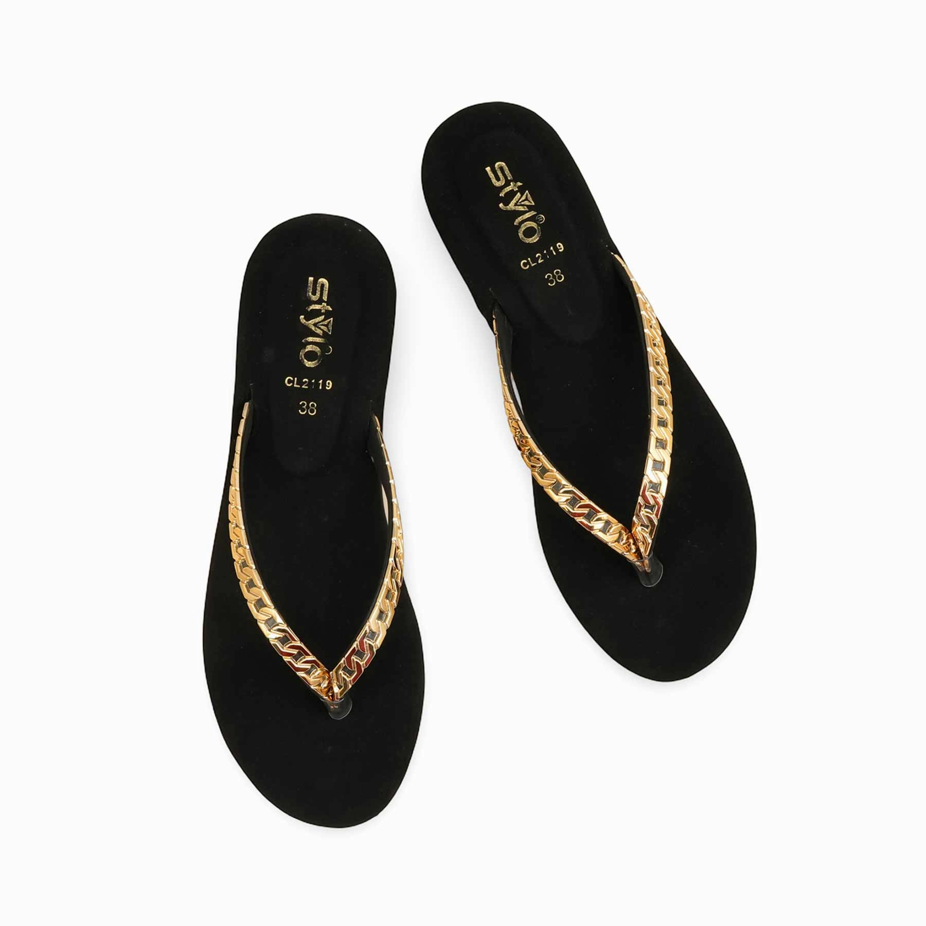 Black Casual Chappal For Women CL2119 Casual Shoe Types
