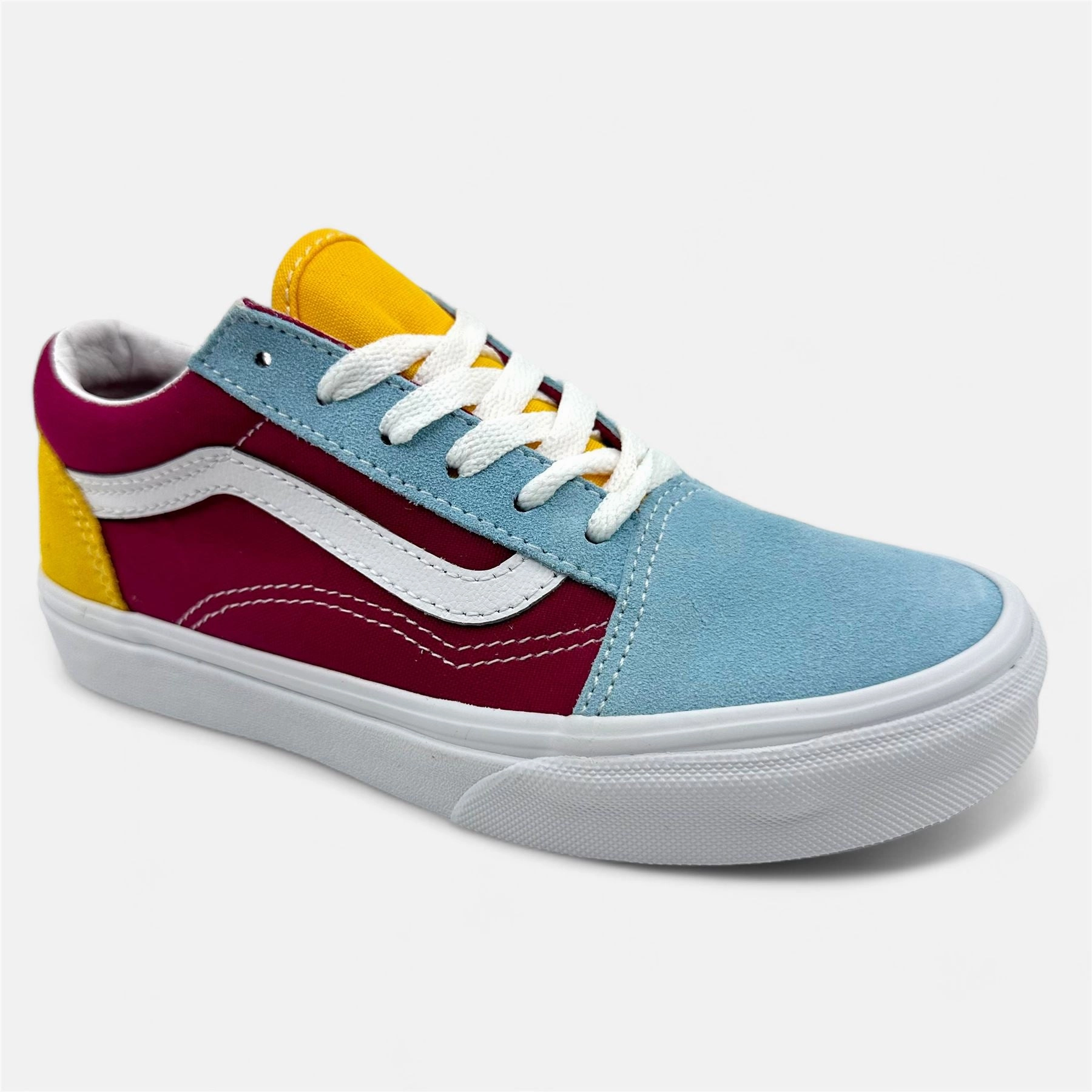 VANS Old Skool (Retro Rainbow) Multi Color Kids Size 3 Athletic Sneaker Best Walking Shoes For Flat Feet And Plantar Fasciitis