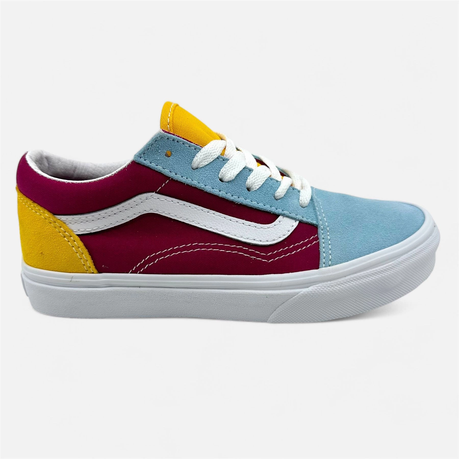 VANS Old Skool (Retro Rainbow) Multi Color Kids Size 3 Athletic Sneaker For Walking And Standing All Day Best