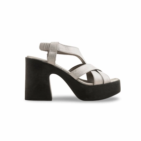 Grey Formal Sandal PU0429 High Boots With Block Heel