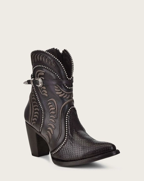 Black Embroidered Python Ankle Bootie Outfits To Wear With Boots