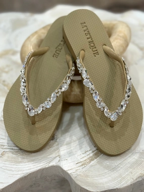 Sandals Jamaica Montego Bay Mystique - Eureka Flip Flop - Nude / Crystal