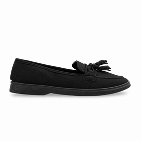 Black Women Moccasin WN1225 Shoes Leather Casual