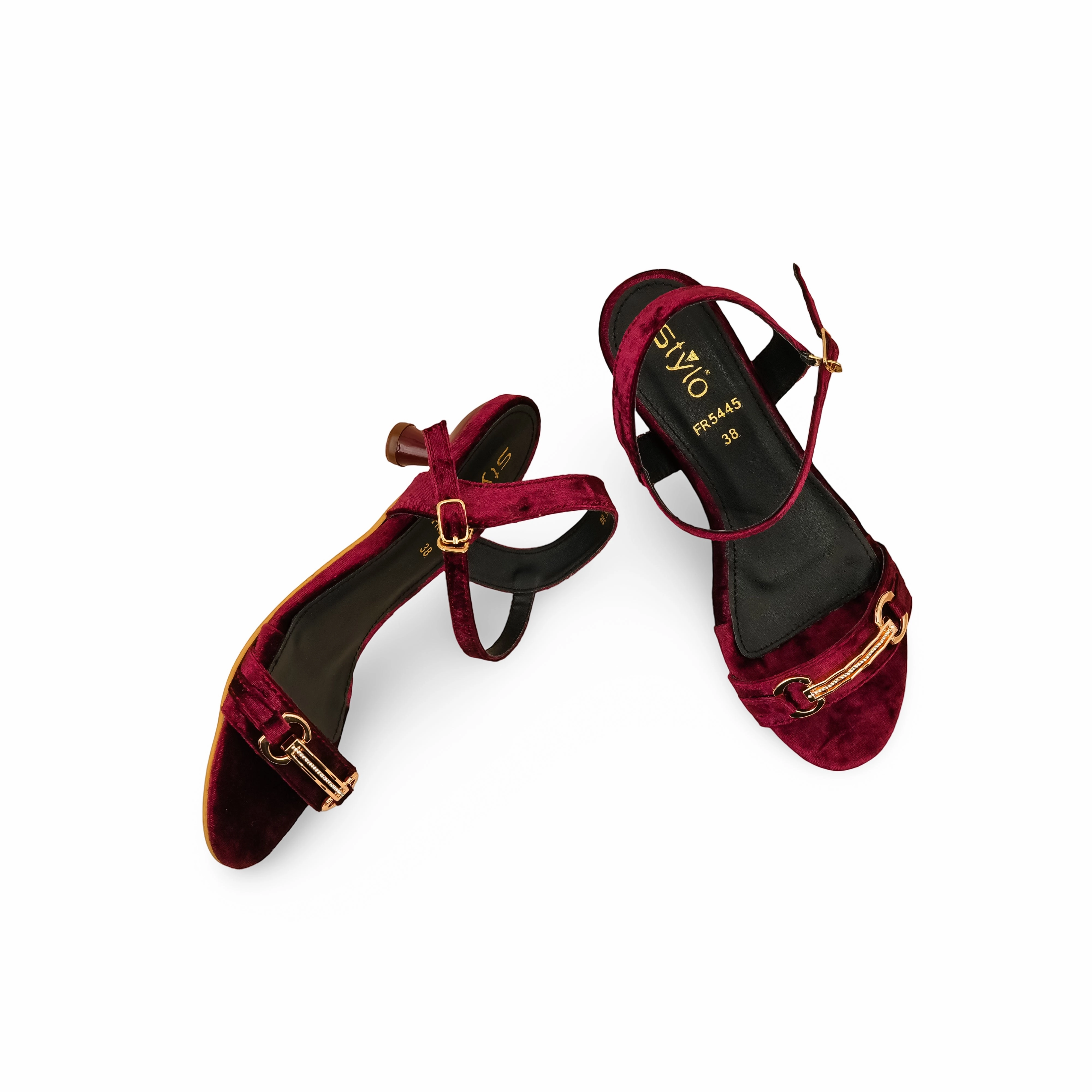 Fur Sandals Maroon Formal Women Sandal FR5445