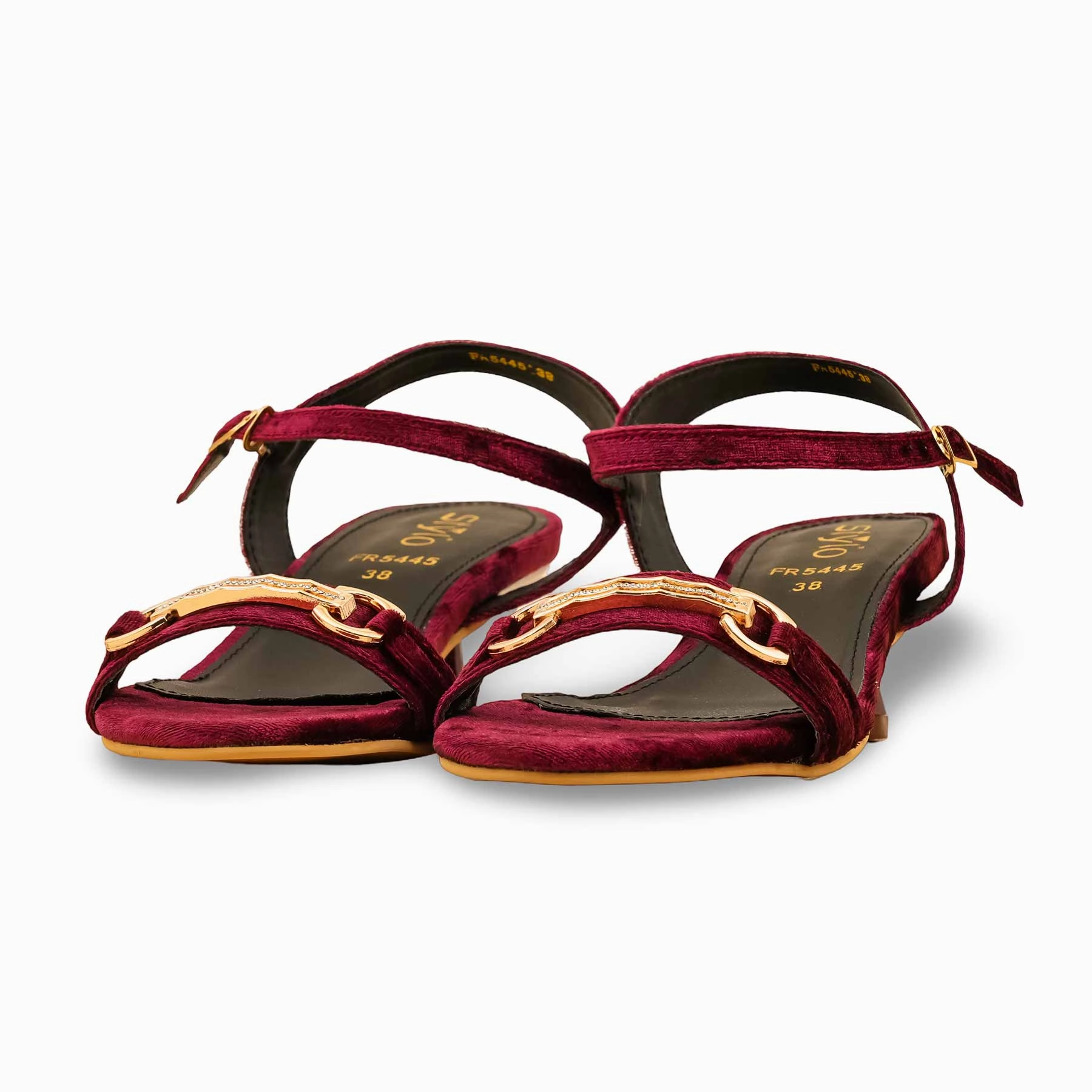 Comfortable Leather Sandals Maroon Formal Women Sandal FR5445