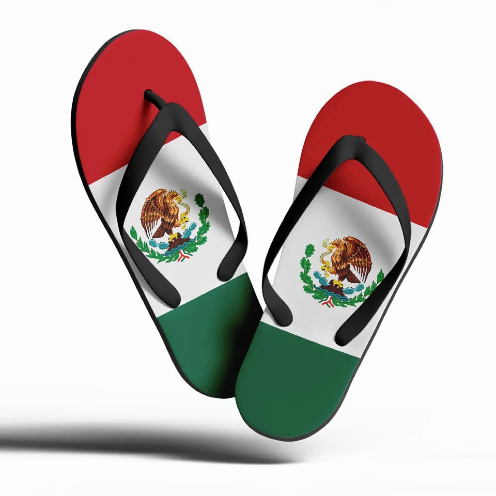 Angels In Flip Flops Personalized Mexican Heritage Pride Flip Flop, Custom Printed Flag Flip Flop, Mexico Design Slippers
