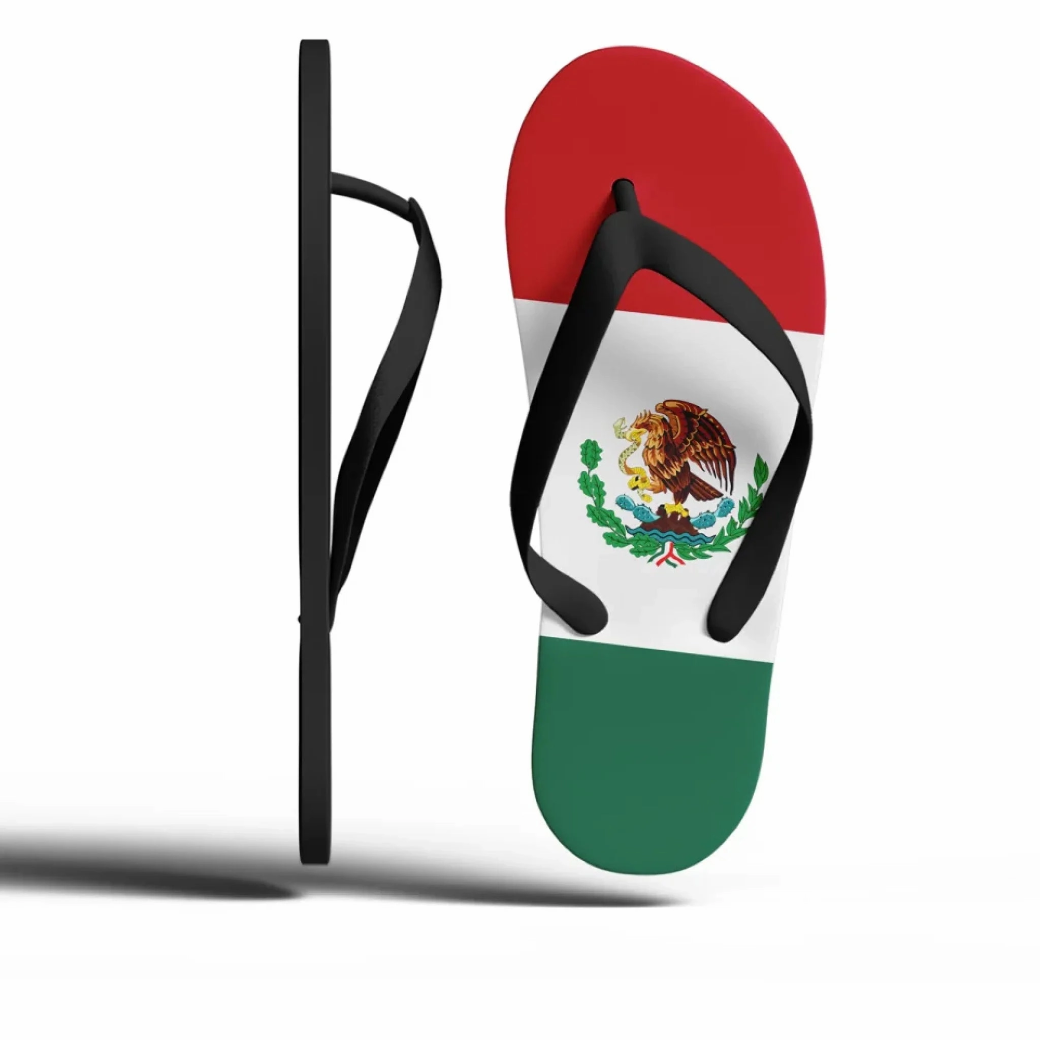 House Shoes Flip Flops Personalized Mexican Heritage Pride Flip Flop, Custom Printed Flag Flip Flop, Mexico Design Slippers