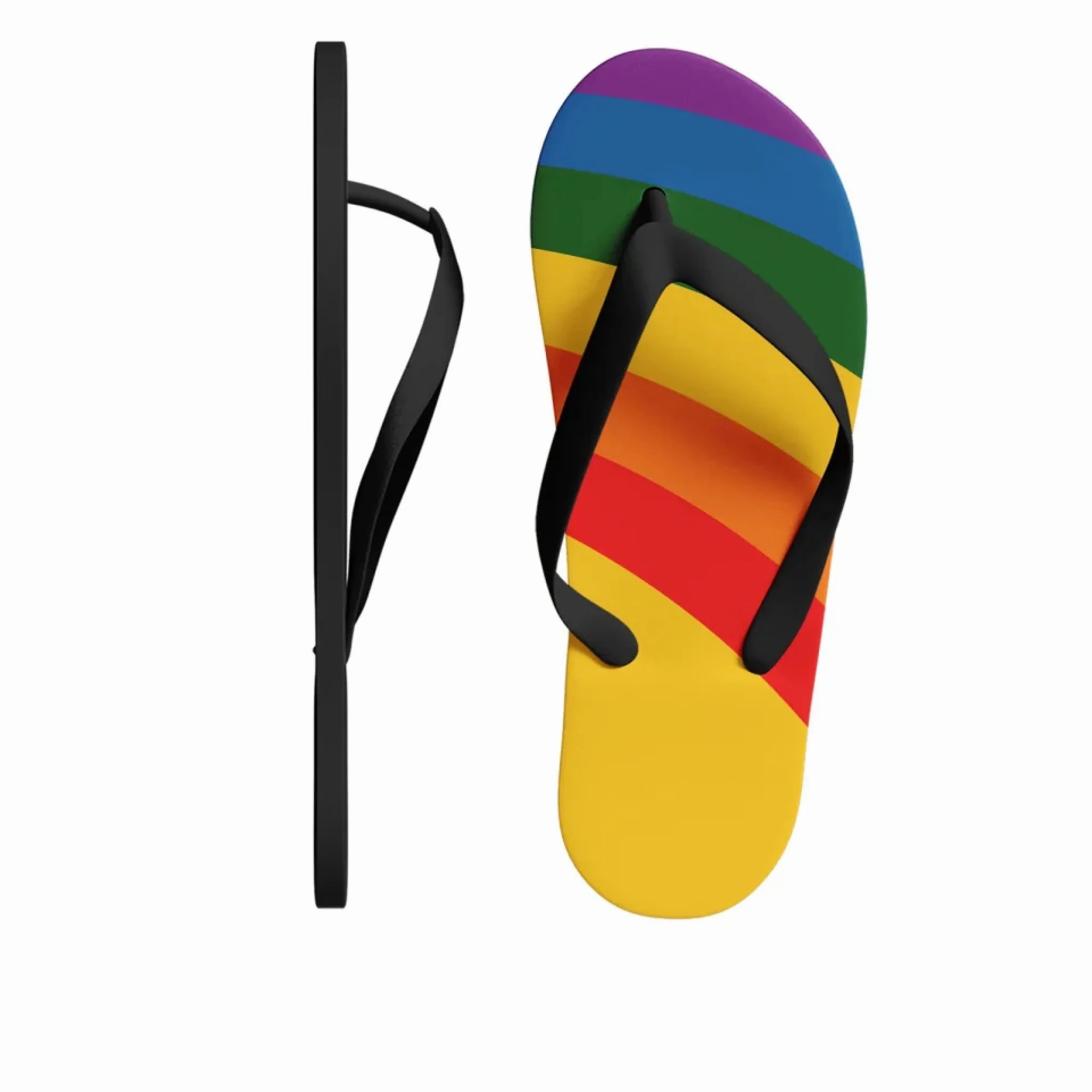 Personalized Pride Moon Flip Flop, Custom LGBTQ  Rainbow Moon Slippers, Stylish Unisex Flip Flop Stylish Comfortable Flip Flops