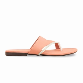 Pink Casual Chappal For Women CL2037 Flat Shoes Pointed Toe