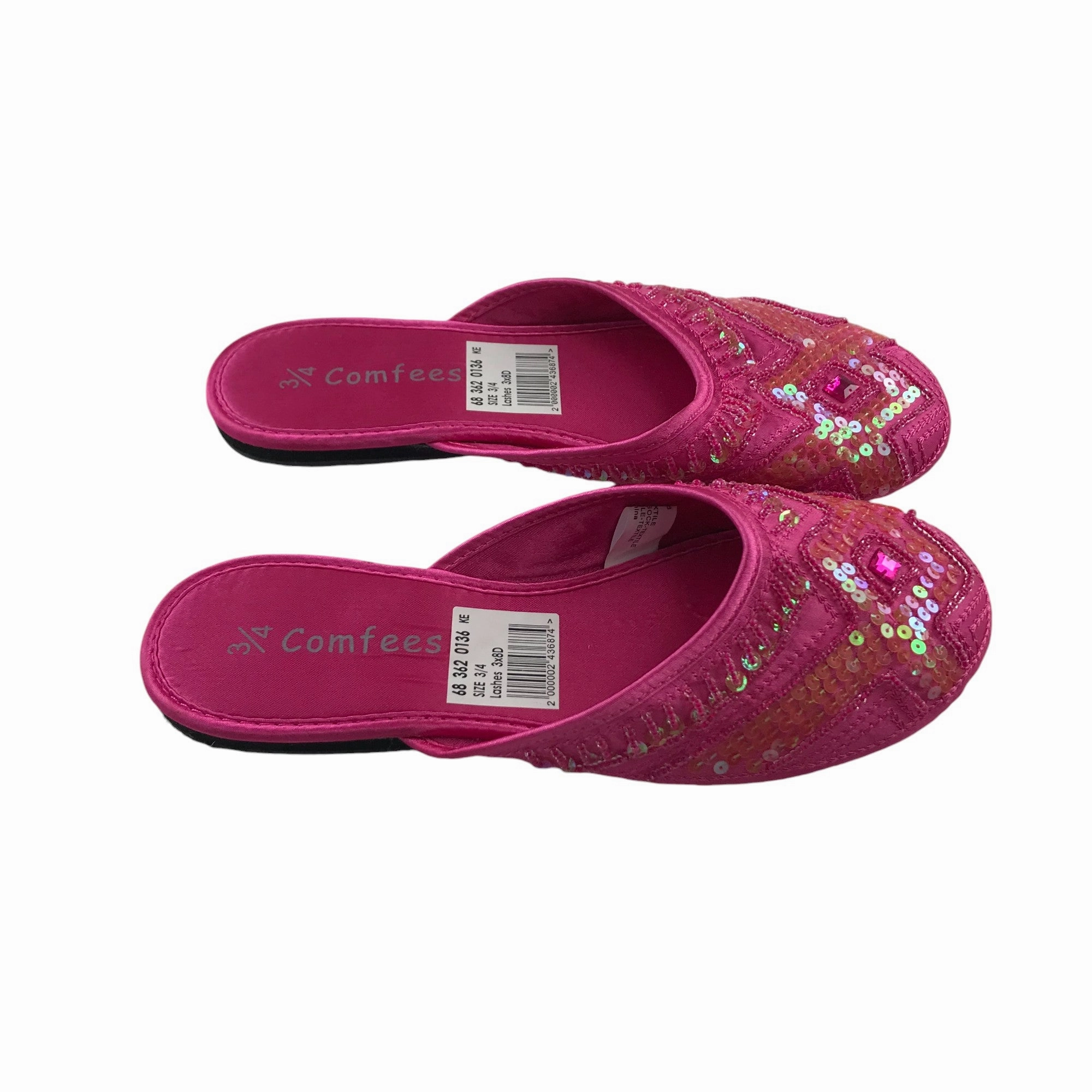 Pink slip on flat shoes UK 3-4 sequin detailed sandals Bandolino Sandals