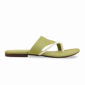So Flats Shoes PISTAGREEN Casual Women Chappal CL2037