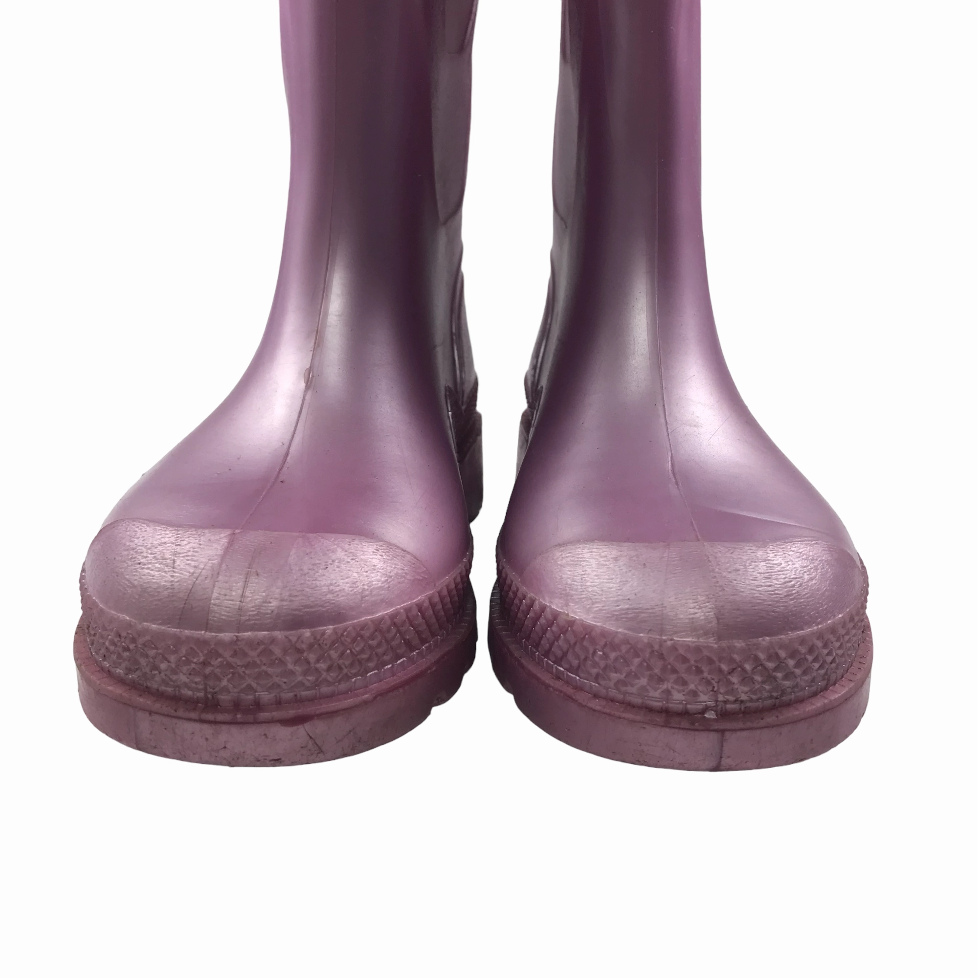 Plain Pink Metallic Shine Wellies Shoe Size 11jr Waders Boots