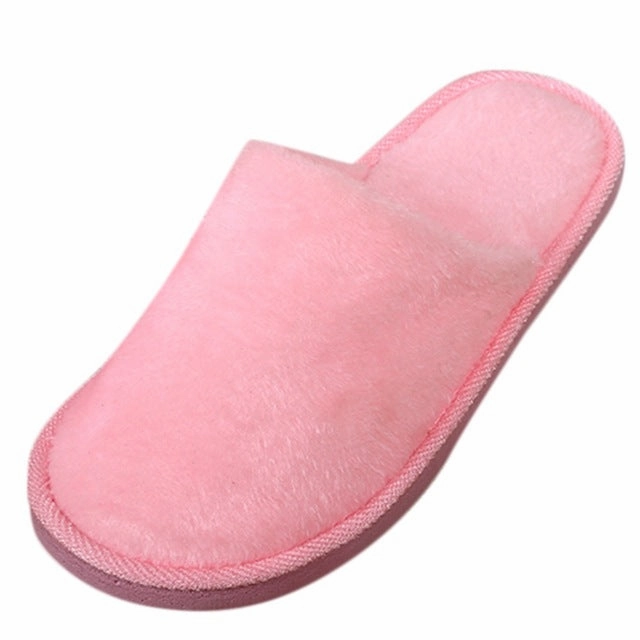 Slippers Men Winter Fleece House Shoes Floor Lovers Home Shoes Warm Soft Flats Solid  Men Shoes Indoor Slip-On Shoes  #YL5