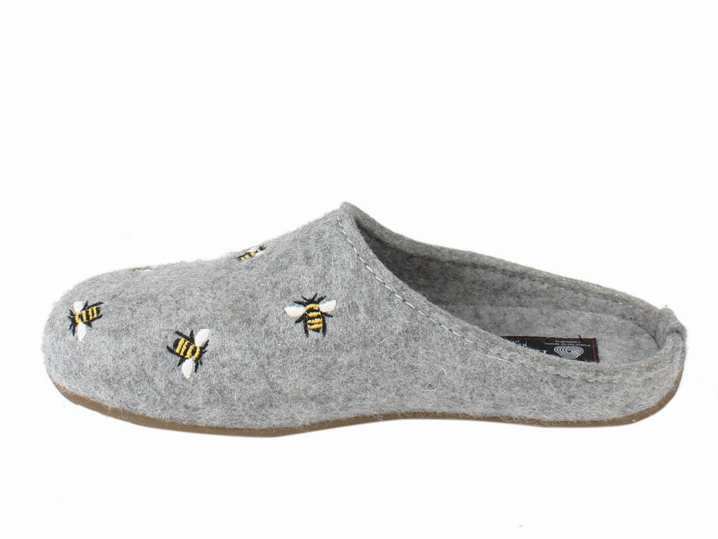 Best Slippers For The Elderly Haflinger Slippers Everest Bees Light Grey