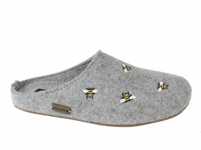 House Shoes Vs Slippers Haflinger Slippers Everest Bees Light Grey