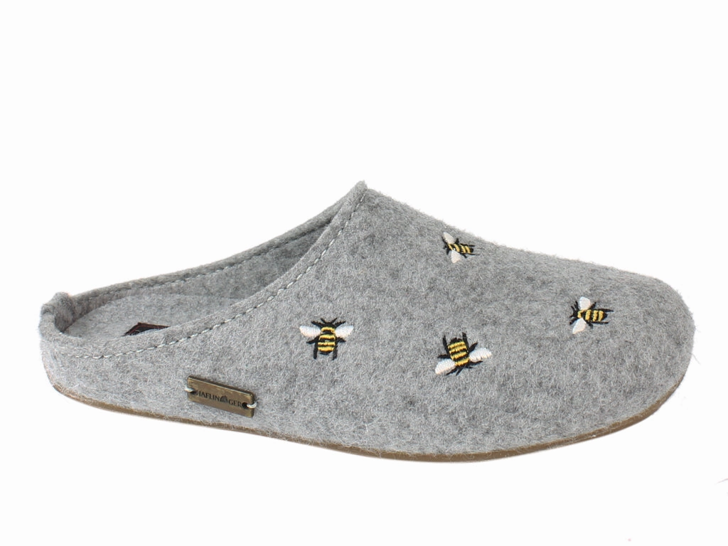 Haflinger Slippers Everest Bees Light Grey Arched Slippers
