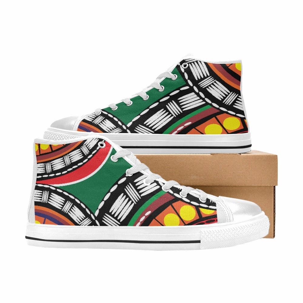 Tribal Women's Classic High Top Canvas Shoes (Model 017) Types Of Shoes High Heels