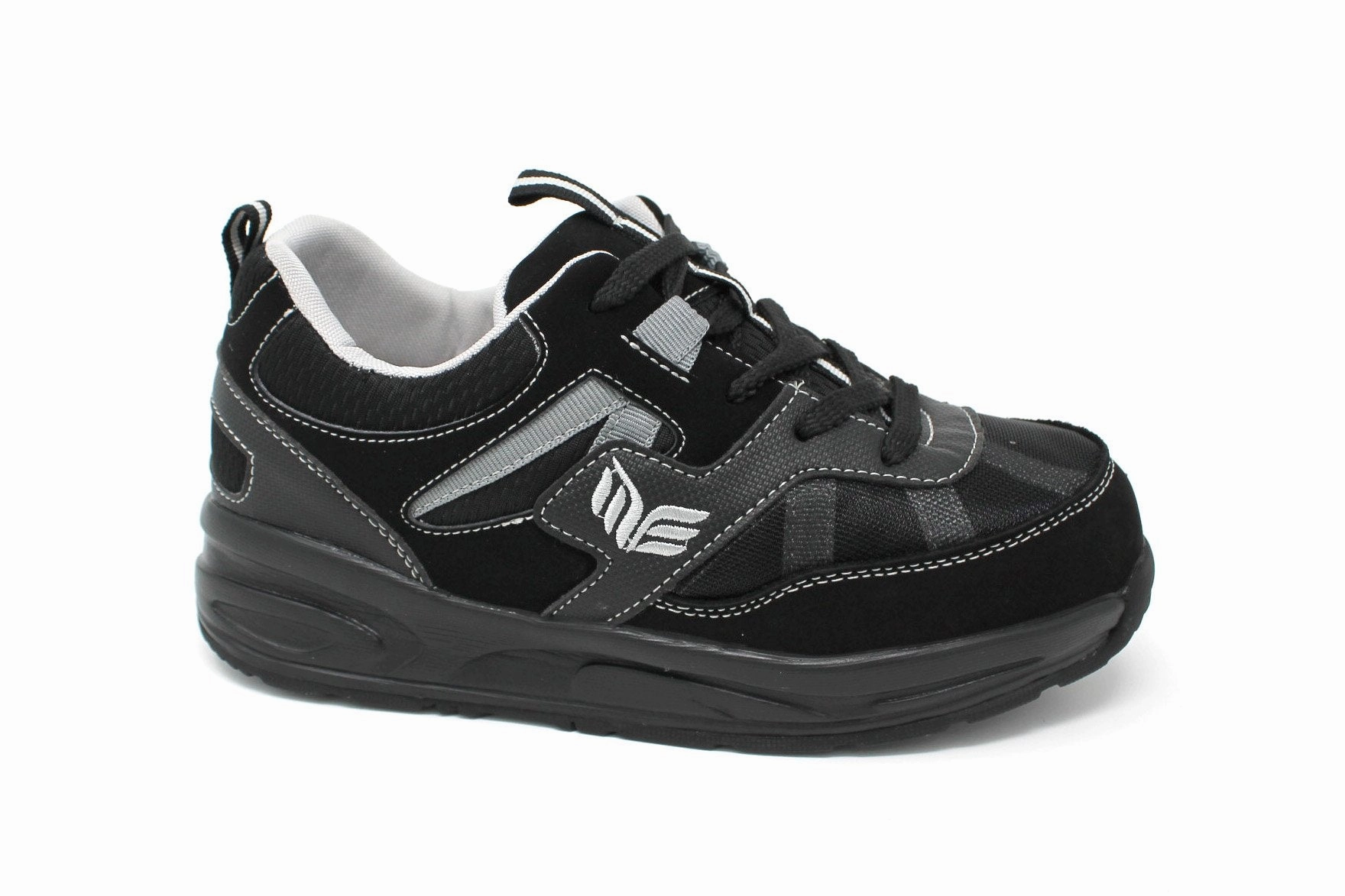 Baby Hard Bottom Walking MT. Emey MTS16 Black - Kids Extra Depth  Athletic Walking Shoes with Laces