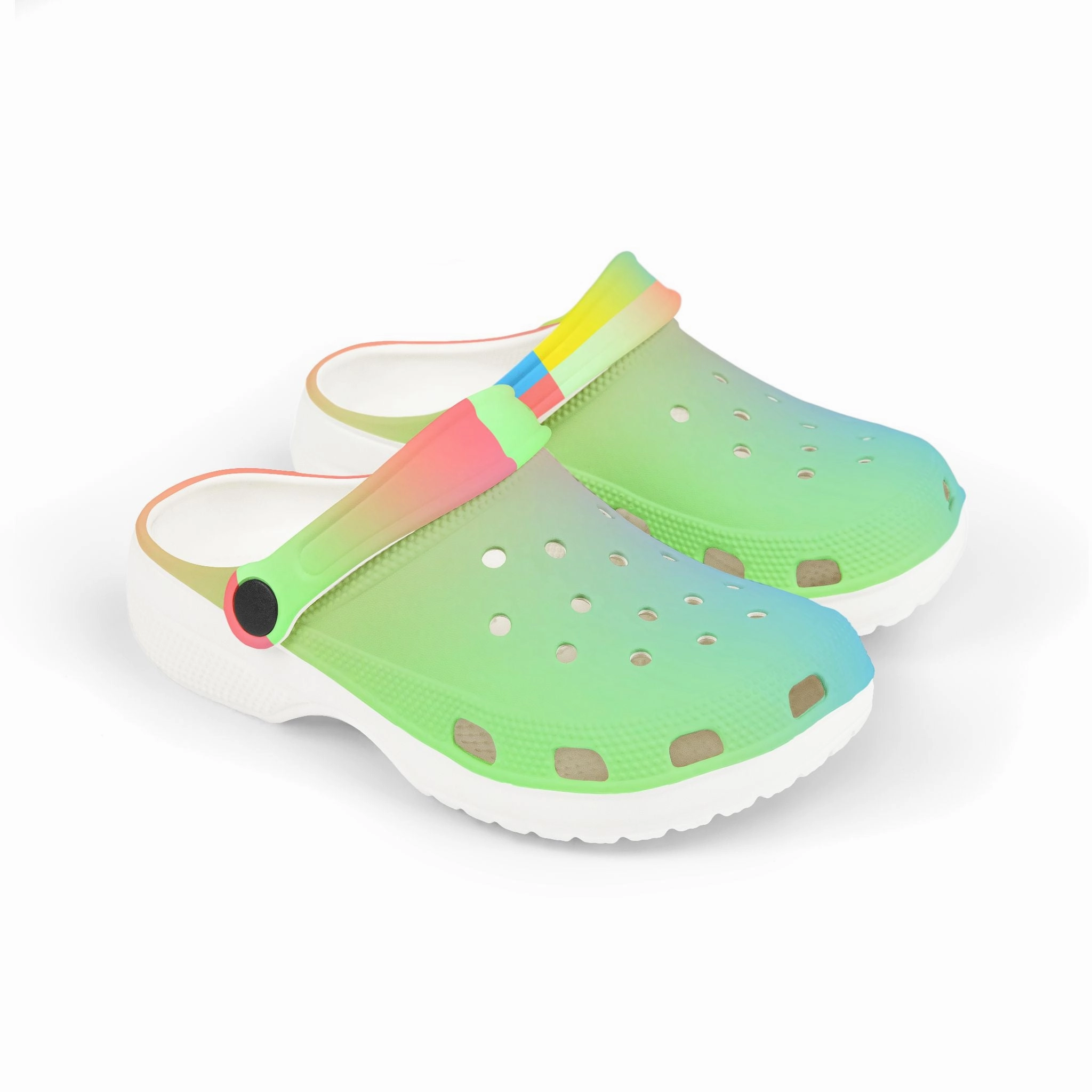 Rainbow Kids' EVA Foam Clogs, Colorful Summer Footwear, Playful Garden Shoes, Fun Outdoor Clogs, Comfortable Kids' Summer Sandals Feet Warming Slippers
