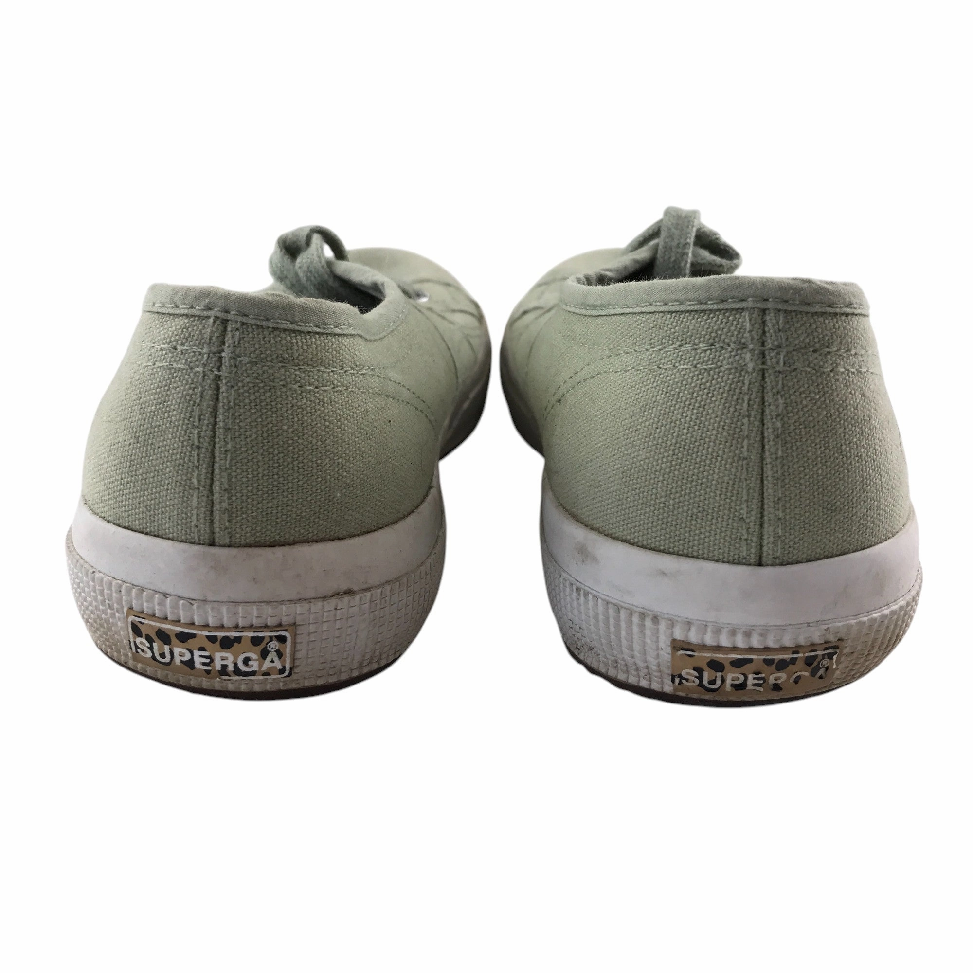 Superga trainers shoe size 5 green canvas shoe white outer sole Baby First Walking Shoes