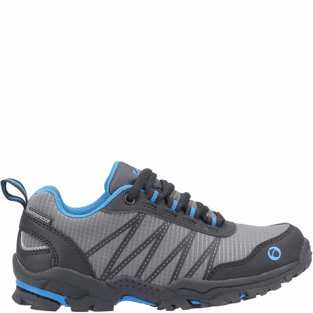 Kids Littledean Hiking Waterproof Shoes Blue/Grey For Long Walks Best Casual Walking