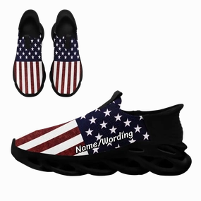 Professional thank you gifts, Customized Business Gifts Personalized America Flag Sneaker, Custom Patriotic Shoes, Flyknit Slip on shoes,Running and Walking shoes,FN-006-23020088 For Learning To Walk Best