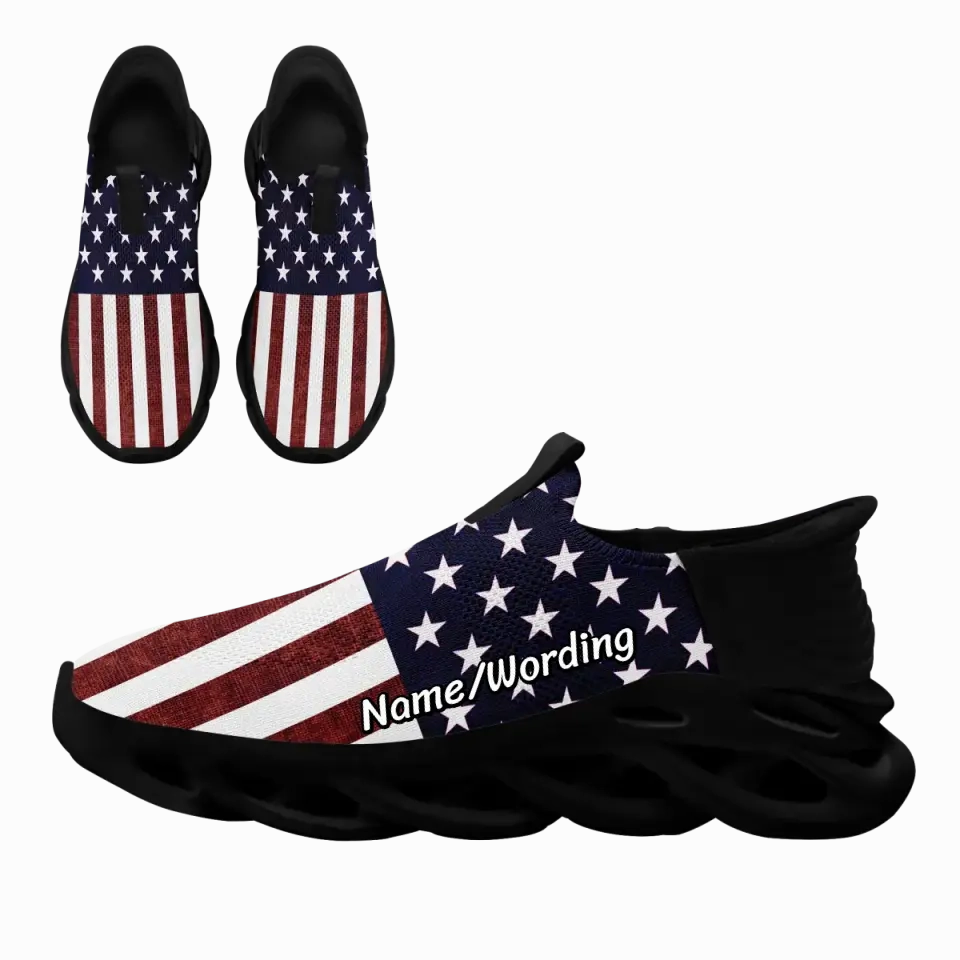 Professional thank you gifts, Customized Business Gifts Personalized America Flag Sneaker, Custom Patriotic Shoes, Flyknit Slip on shoes,Running and Walking shoes,FN-006-23020088 Best Walking Shoes For Long Distance On Concrete