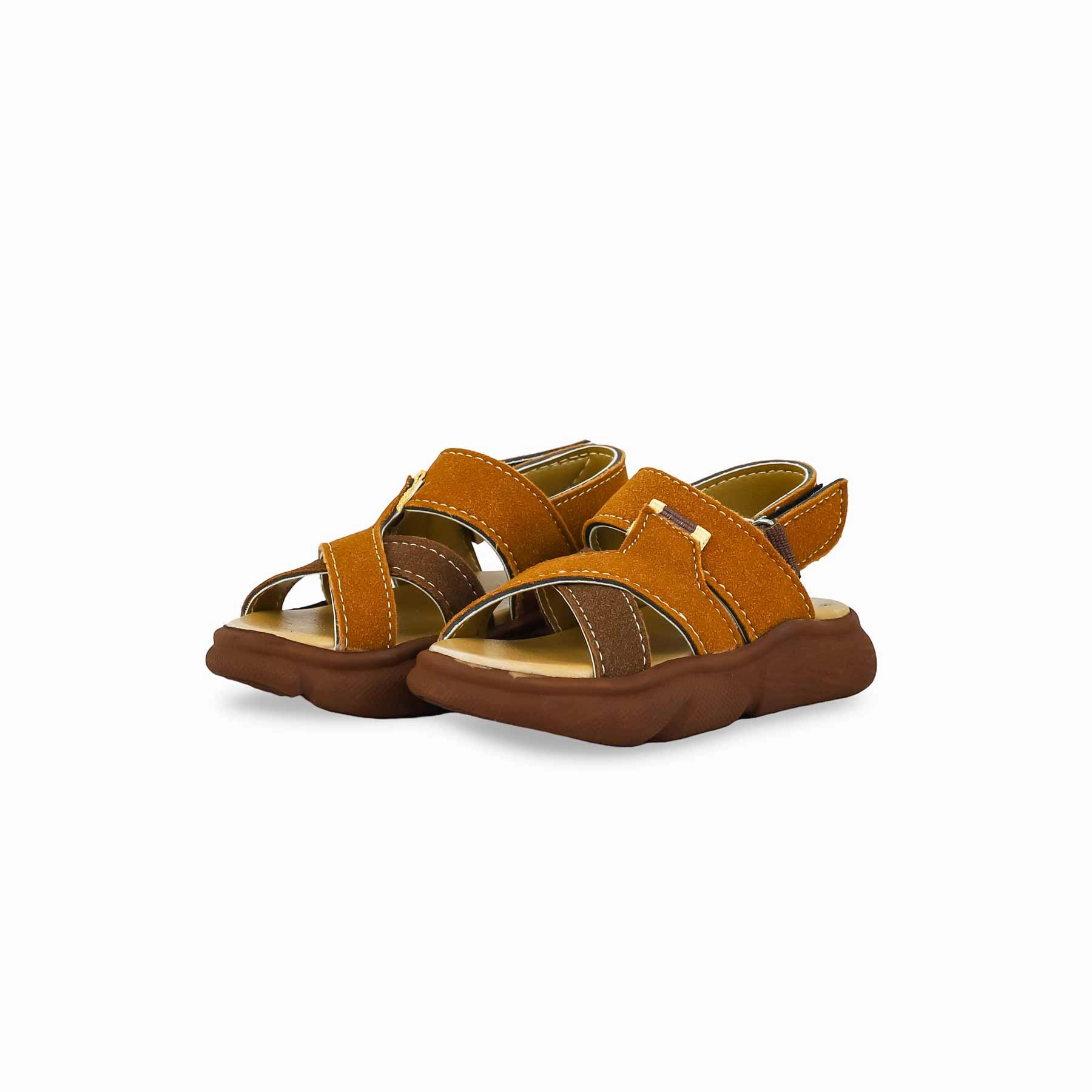 Dunnet Flower Buttersoft Leather Sandals Boys Brown Casual Sandal KD4789