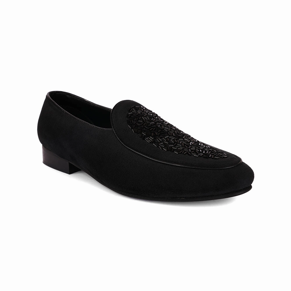 The Brat Army - Black( Midnight Noir) Embellished Suede Slip-Ons Slip On Summer Sneakers