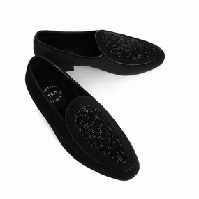 Cobra 909 Slip Ons The Brat Army - Black( Midnight Noir) Embellished Suede Slip-Ons