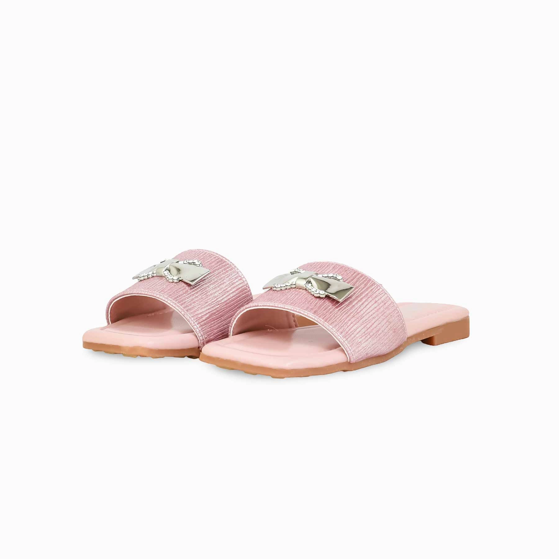 Girls Peach Casual Slipper KD5559 Vintage Slippers 1950s