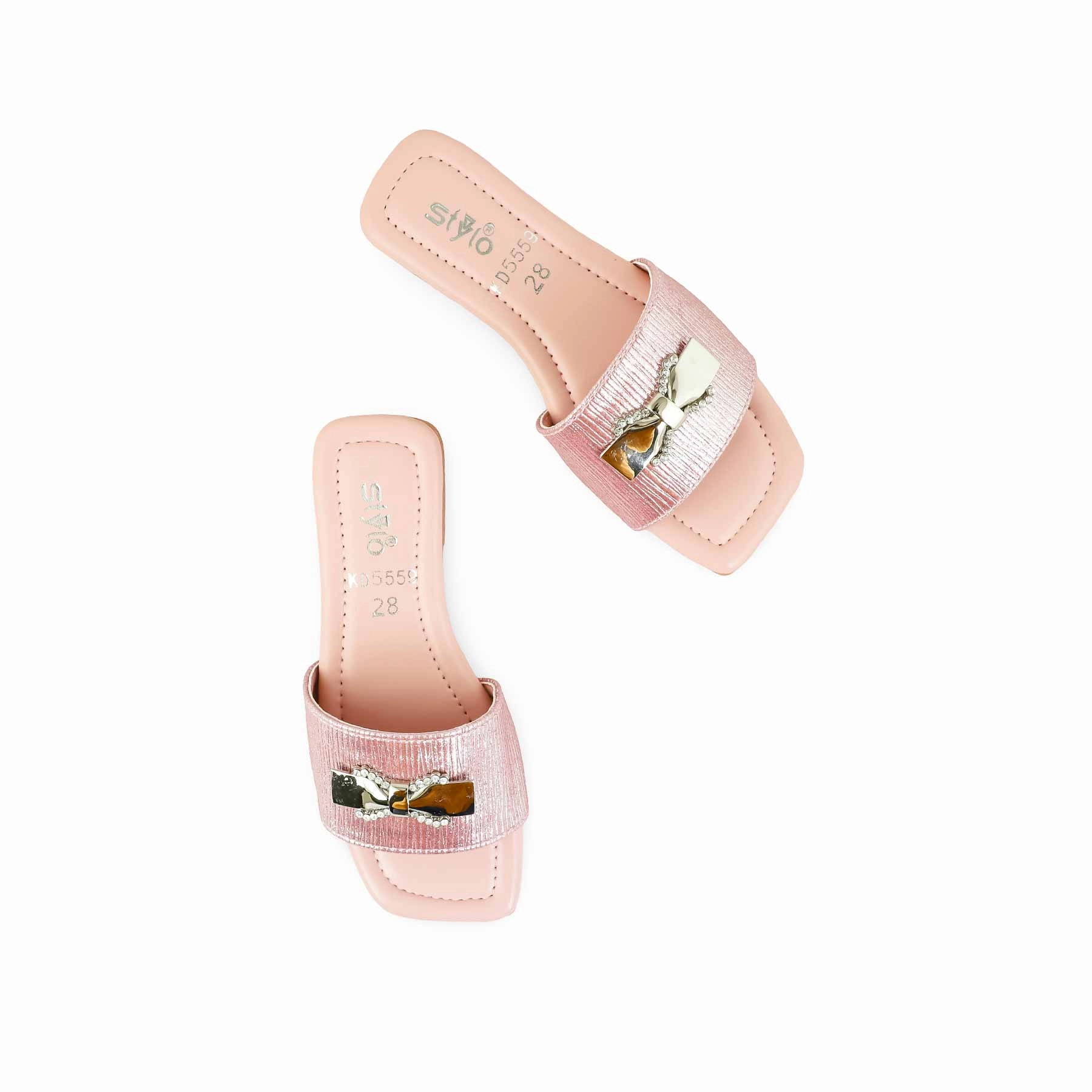 Girls Peach Casual Slipper KD5559 Sidekicks Slippers