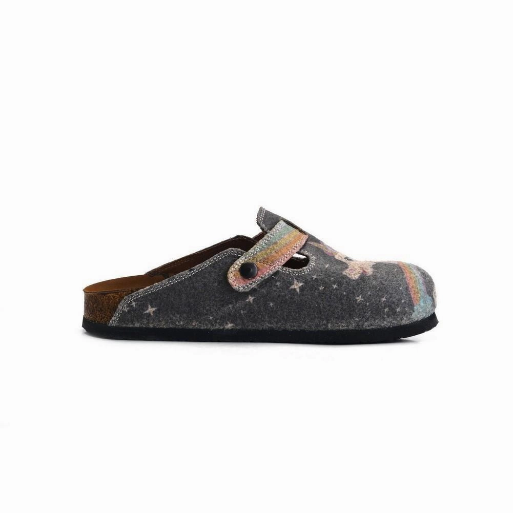 Rainbow and Black, Bright, Pink Unicorn Patterned Clogs - CAL1302 And High Heel Boots