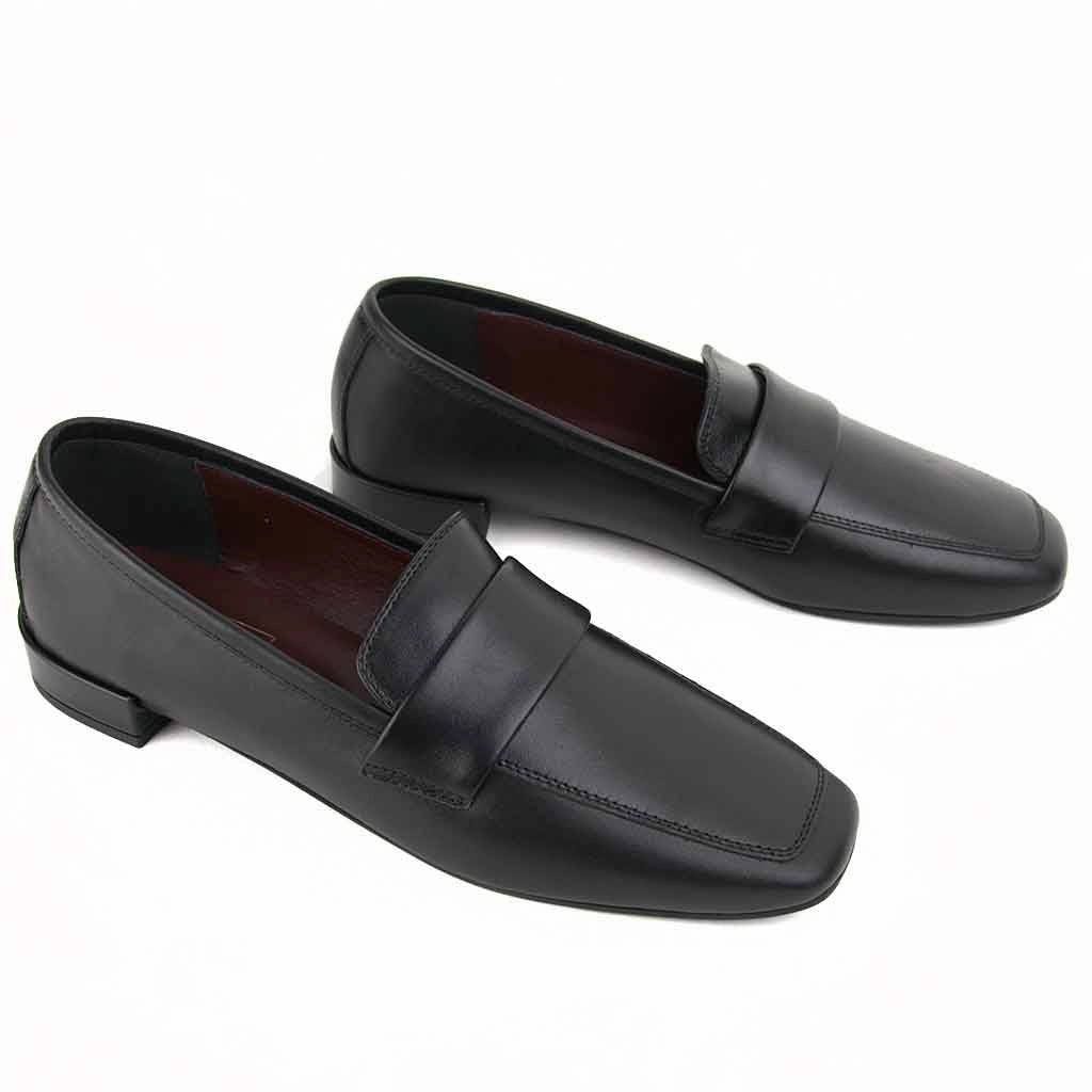 re-souL Uma Loafer - Black Bridal Shoes With Pearls