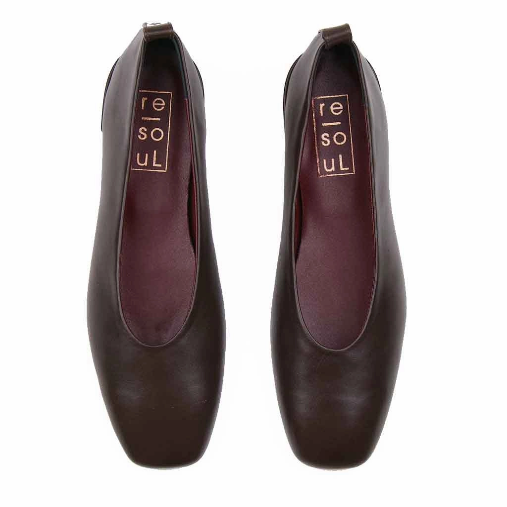 Flat Oxford Shoes re-souL Ursula Classic Skimmer Flat - Brown