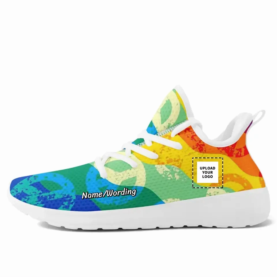 Custom Corporate Client Gifts, Custom Corporate Gifts Personalized Love and Peace Design Sneakers, Custom Unisex Child  Walking Shoes,FN-015-23025611 Supportive Walking