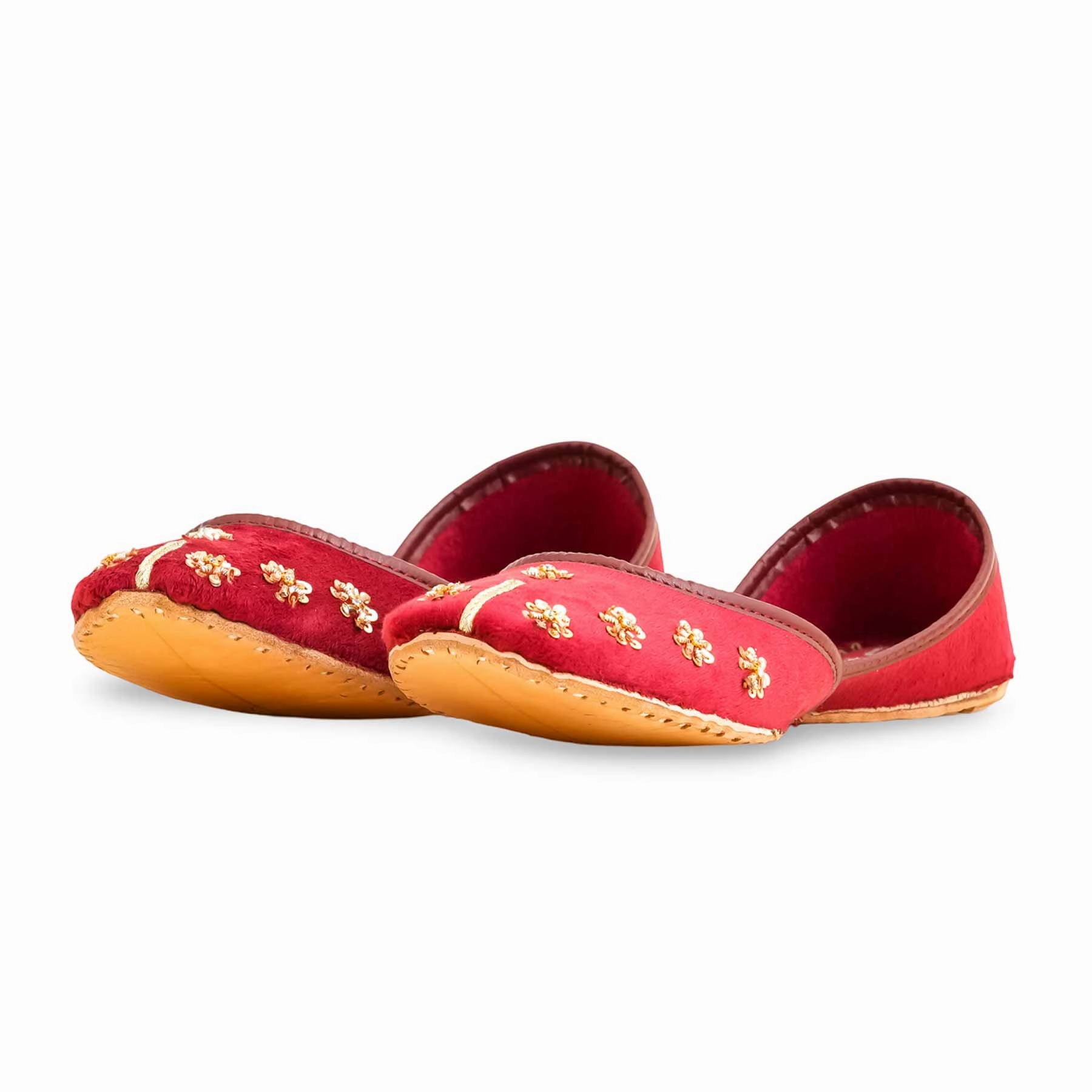 Red Formal Women Khusa EC8557 Palladium Flat Shoes